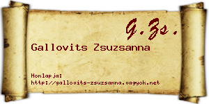 Gallovits Zsuzsanna névjegykártya
